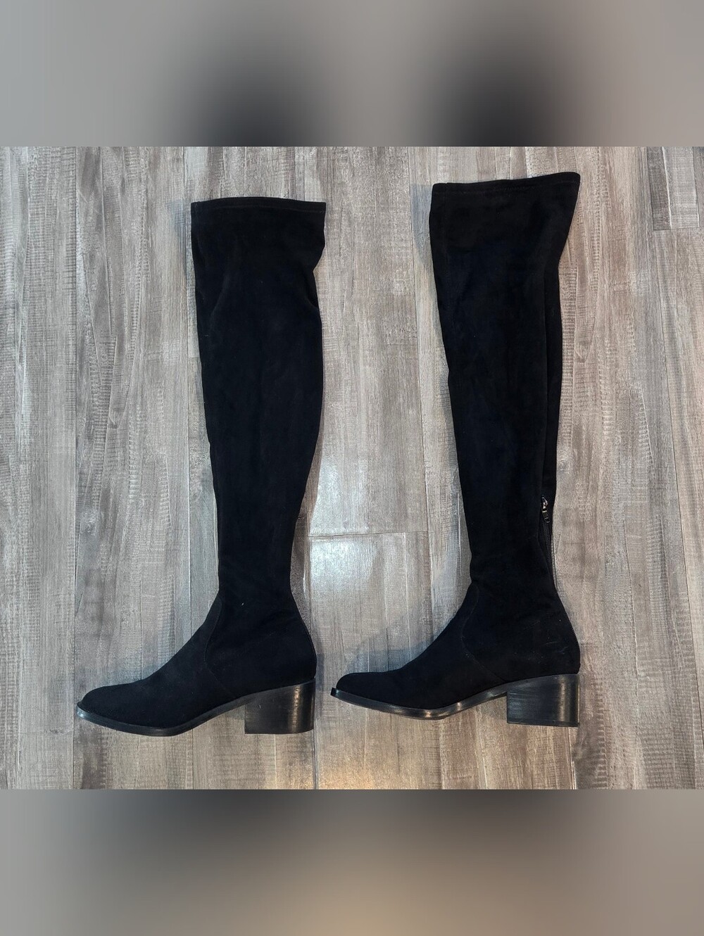 STEVE MADDEN Black Over-the-Knee Faux Suede Boots in Women's Size 6.5